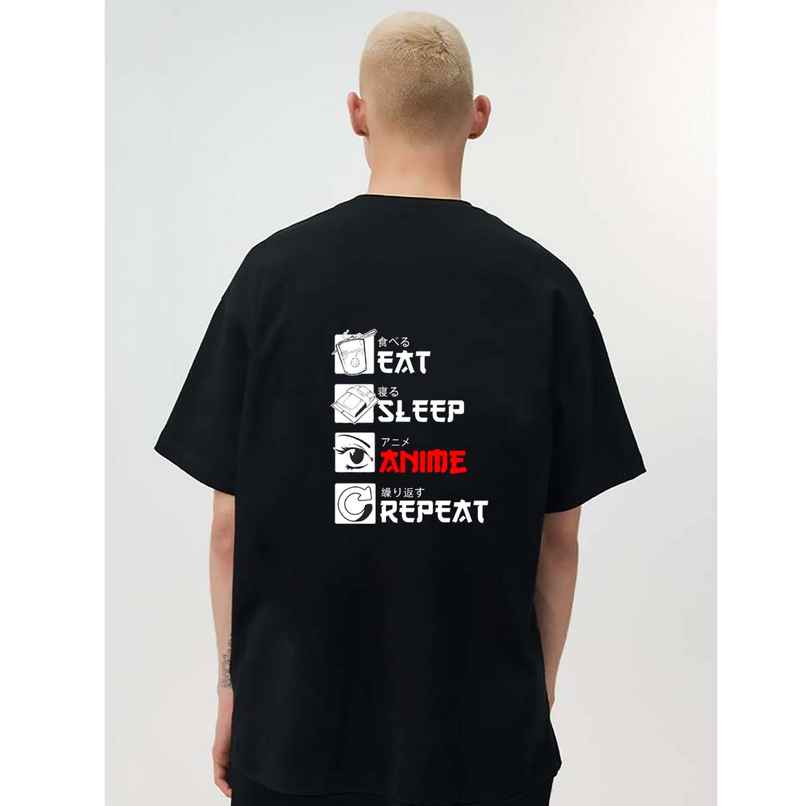 Monkey Boys Men's Oversized Printed T-Shirt | Cotton Blend | Black | SPYL34 | L