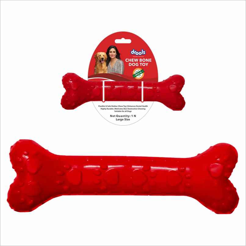Drools Non-Toxic Rubber Dog Chew Bone Toy, Puppy/Dog Teething Toy (Large) - 8.5 inches