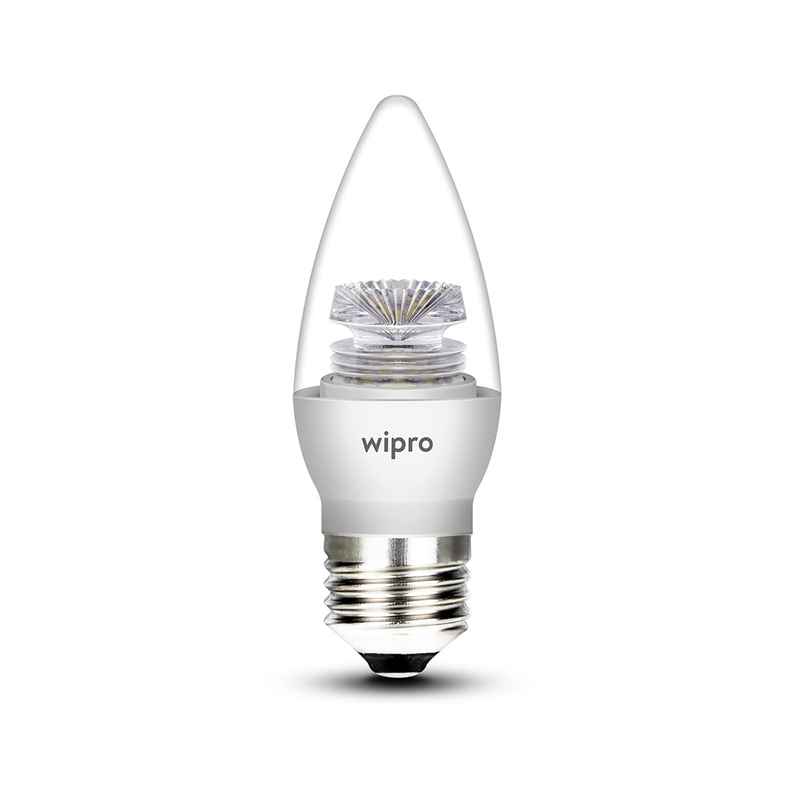 Wipro Garnet 3W LED Candle Bulb | E27 Base | Warm White (2700 K)