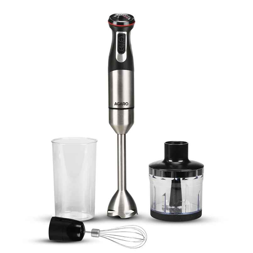 Agaro Grand 1000 Watts Hand Blender With Chopper Jar & Whisker Speed Modes & Speed Regulator Blades Agaro Grand 1000 Watts Hand Blender With Chopper Jar & Whisker Speed Modes & Speed Regulator Blades