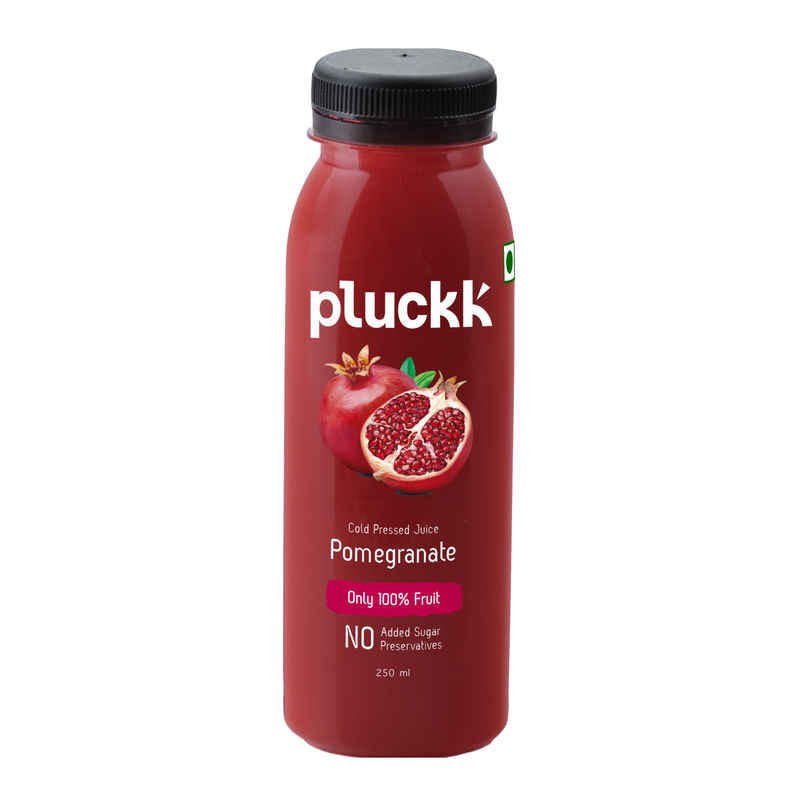 Pluckk Cold-Pressed Pomegranate Fruit Juice | No Added Sugar | No Preservatives | Rich in Vitamin E