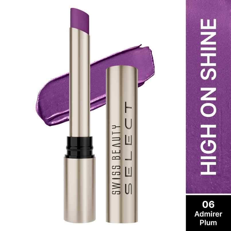 Swiss Beauty Select High On Shine Lipstick - 6 Admirer Plum Swiss Beauty Select High On Shine Lipstick - 6 Admirer Plum