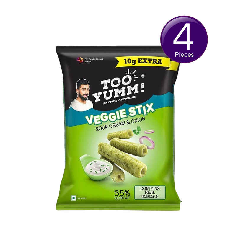 Too Yumm! Sour Cream & Onion Veggie Stix | Munching Snack | On-the-Go Munchies Combo 