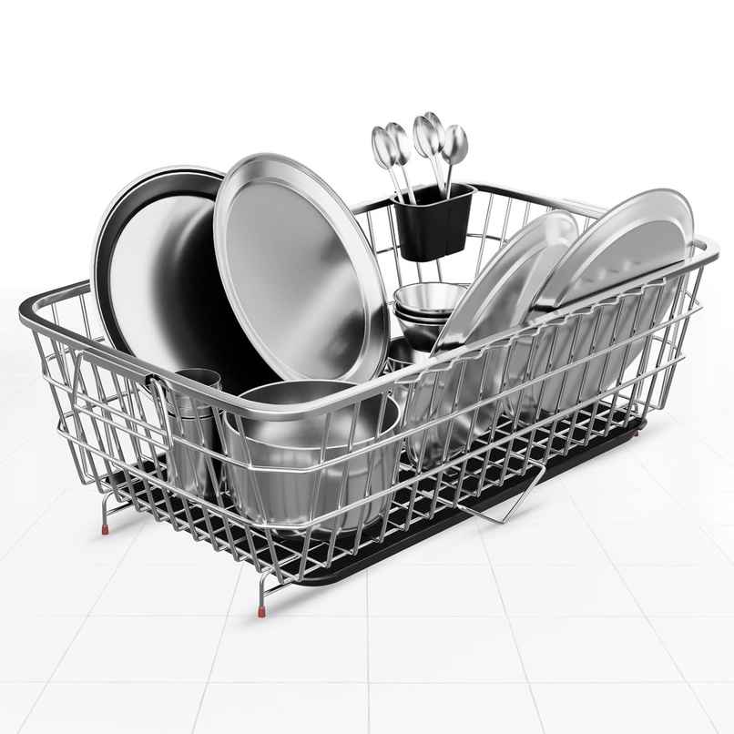 Lifelong Kitchen Organizer Stainless Steel Drying Rack Utensil Drainer Basket Sink Bartan Stand Lifelong Kitchen Organizer Stainless Steel Drying Rack Utensil Drainer Basket Sink Bartan Stand