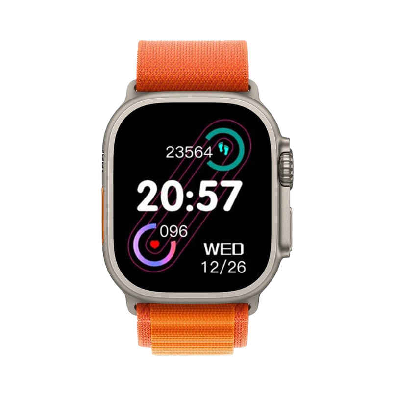 Nu Republic Creed Ultra Smartwatch With 2.0 Hd Display Bt Calling (Silver/Orange)