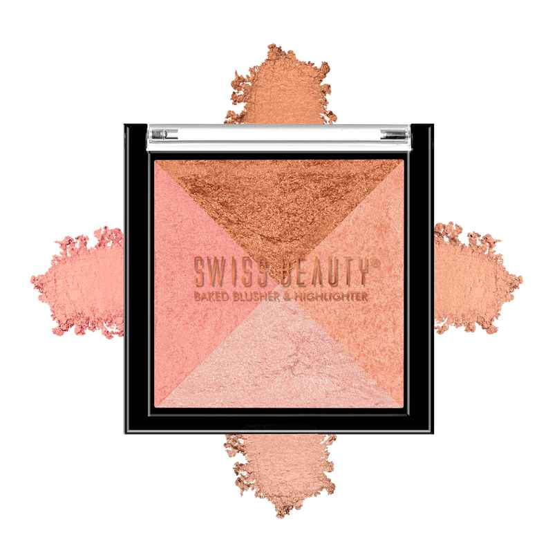 Swiss Beauty Baked Blusher & Highlighter - 01 Swiss Beauty Baked Blusher & Highlighter - 01