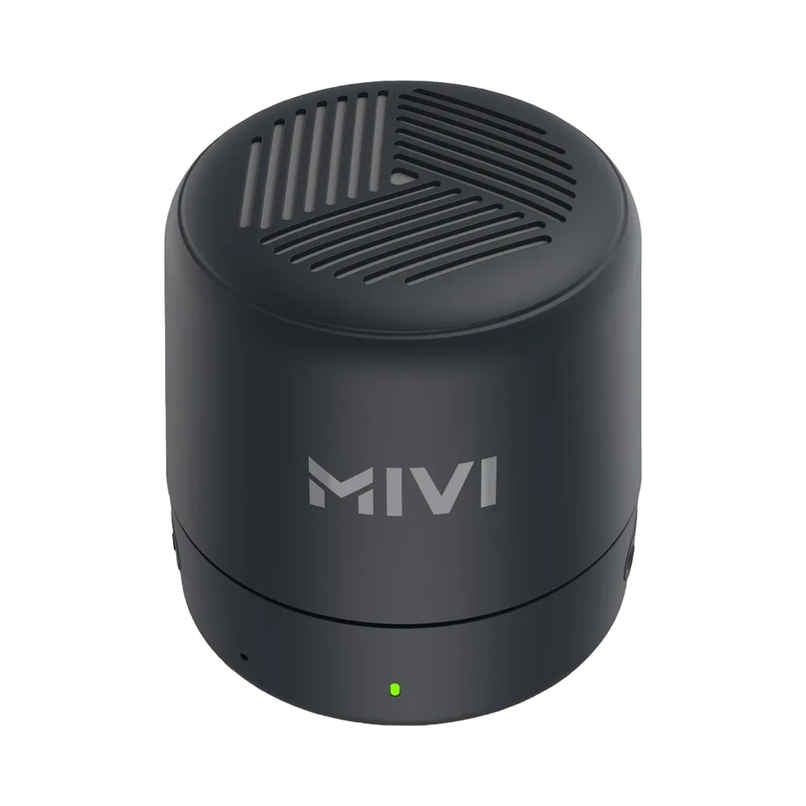 Mivi Play 5 Watt Bluetooth Speaker with 12 Hours Playtime. Wireless Speaker Made in India with Exceptional Sound Quality, Portable and Built in Mic-Black