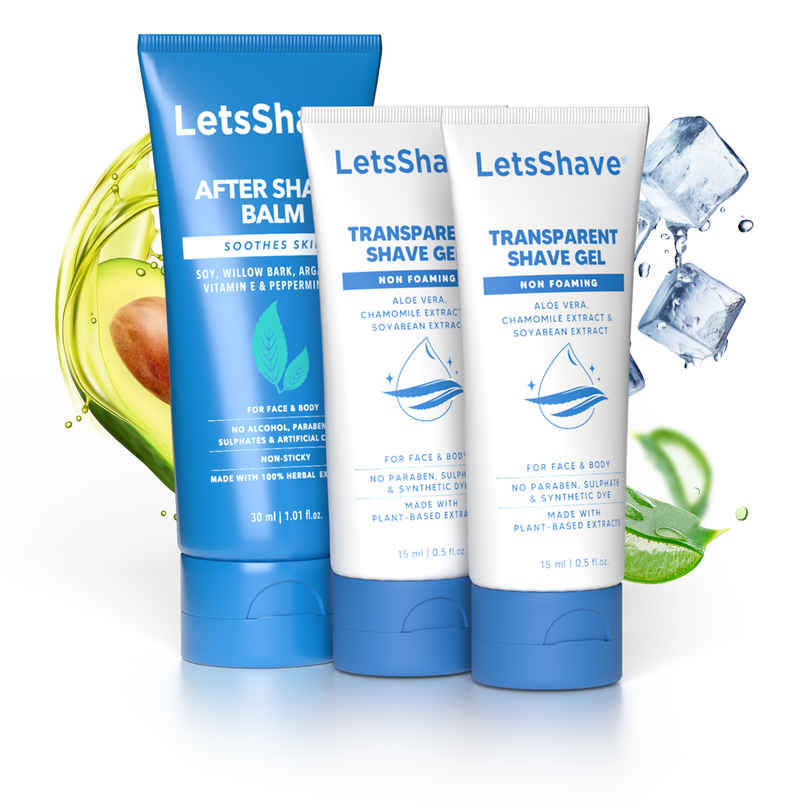 LetsShave Transparent Shave Gel & After Shave Balm| Made with 100% Herbal Extracts