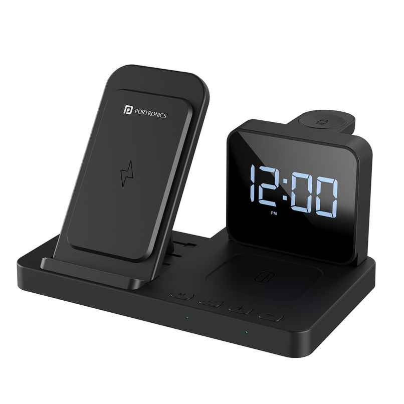 Portronics 15W All in One Wireless Charging Gadget(Black)