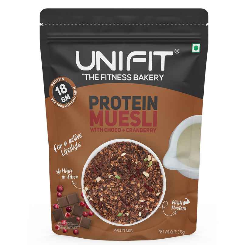 Unifit Protein Muesli | High Protein and Fiber | Crunchy and Nutritious Unifit Protein Muesli | High Protein and Fiber | Crunchy and Nutritious