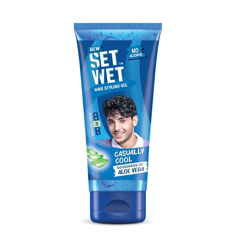 Set Wet Hair Gel for Men Cool Hold Medium Hold Tube