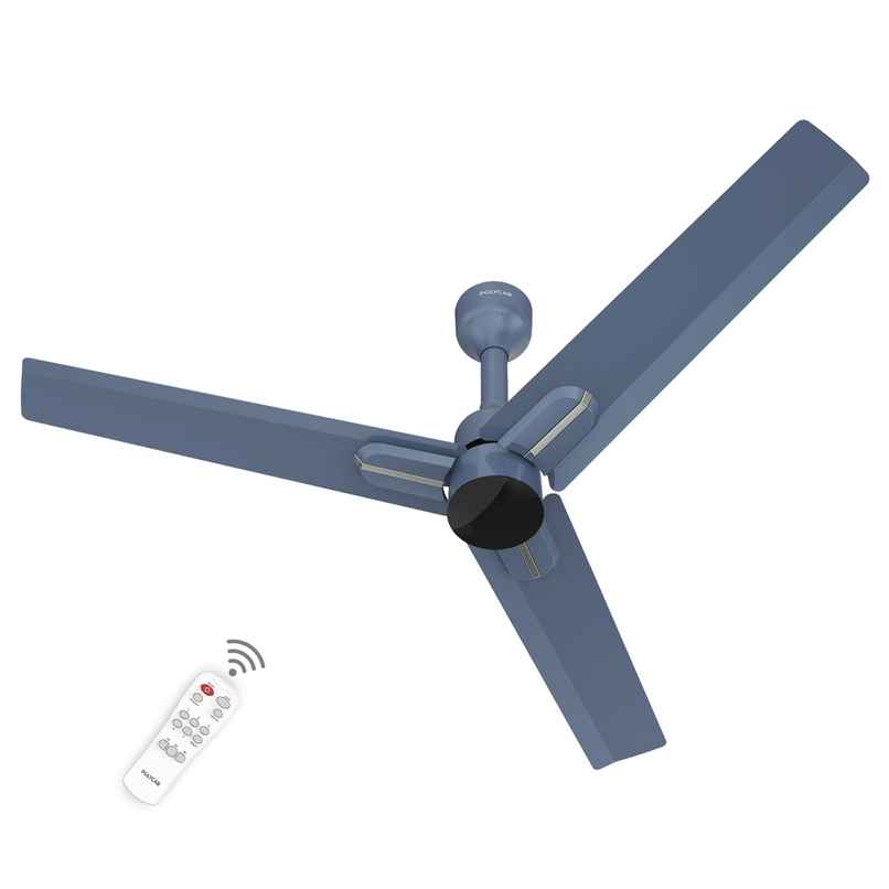 Polycab Wizzy Neo BLDC Ceiling fan, 1200mm, Remote Control, 5-Star, 6 Speed Setting, Blue Silver