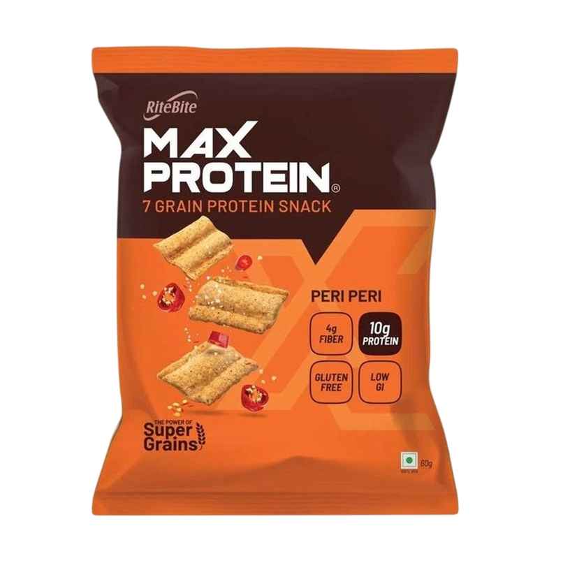 Ritebite Max Protein Peri Peri 10G Multigrain Protein Chips, Healthy Snacks & Munchies