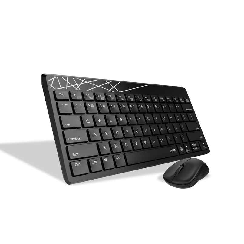 Rapoo 8000s Compact Wireless Keyboard and Mouse Combo | 30 ft Range | Made for Windows and Mac