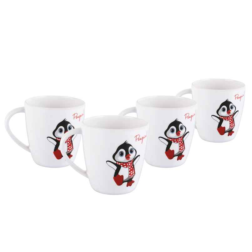 Cello Melamine Joycee Mugs, 200ml, Penguin design(Set of 4) |