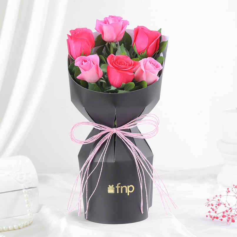 FNP 6 Pink Roses Bouquet 