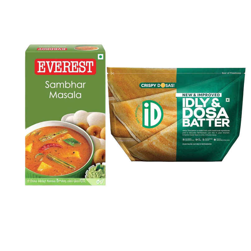 Id Fresh Idli & Dosa Batter (500g) & Everest Sambhar Masala (100g) Combo