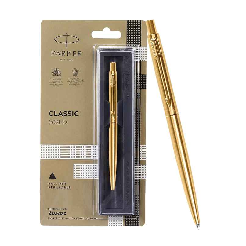 Parker Classic Gold Ball Pen| Ink Color - Blue | Gift For Employees | Leading Pen For Entrepreneurs Parker Classic Gold Ball Pen| Ink Color - Blue | Gift For Employees | Leading Pen For Entrepreneurs