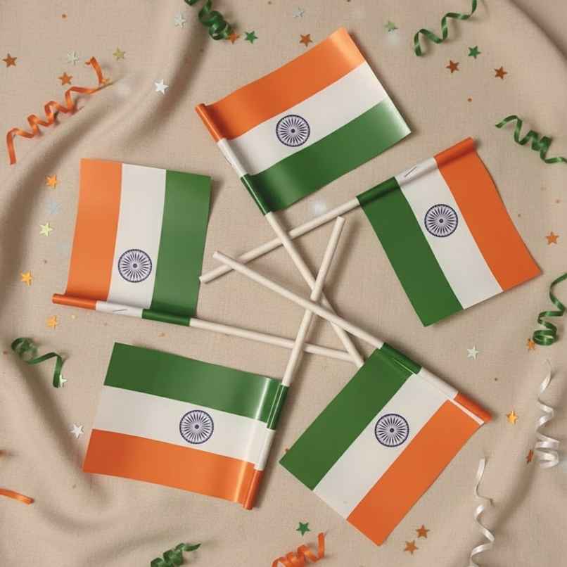 Indian National Paper Flag | Pack of 5 | Handheld Flags | Picfest