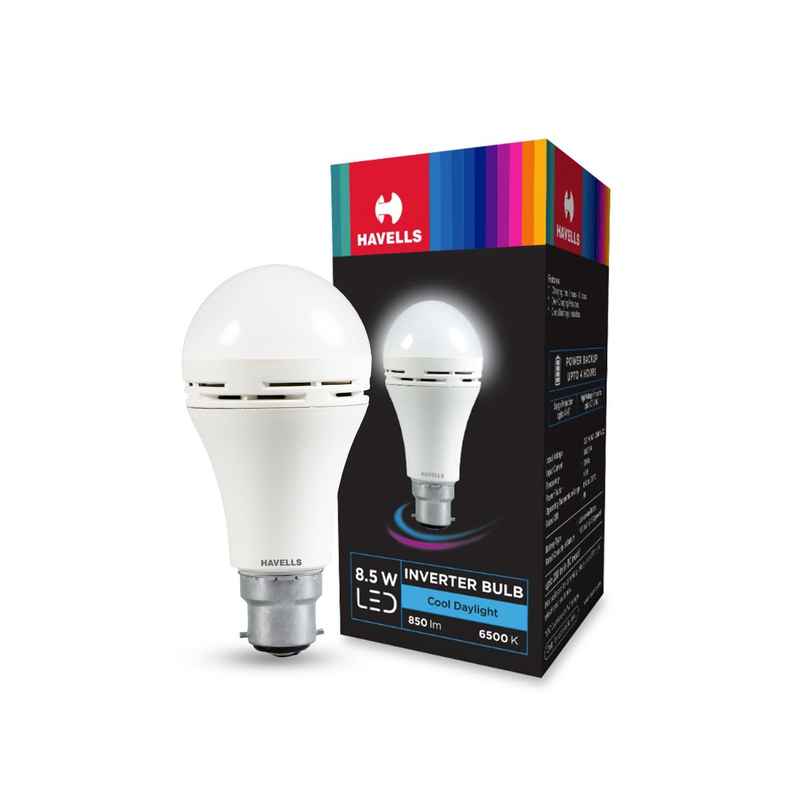 Havells 8.5W Inverter Bulb With 4 Hours Power Back Up | B22 Base Holder
