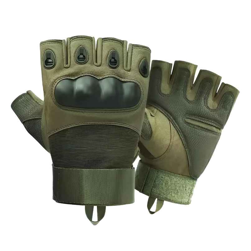 AutoGuys HF|2 Half|Finger Bike Riding Gloves Knuckle Armour Hand Gloves Washable | Size | L, Green