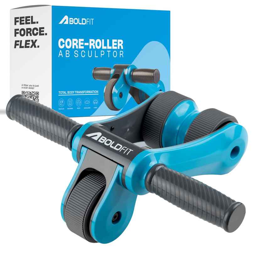 Boldfit Abs Roller for Men & Women | Premium Ab Wheel Roller for Home Workout - Blue