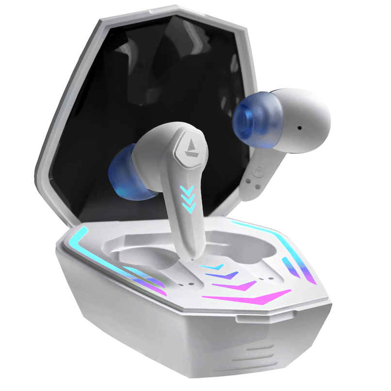 boAt Immortal 131 TWS Earbuds for Gaming w/ 40H Playtime, BEAST Mode & RGB LEDs (White Sabre)