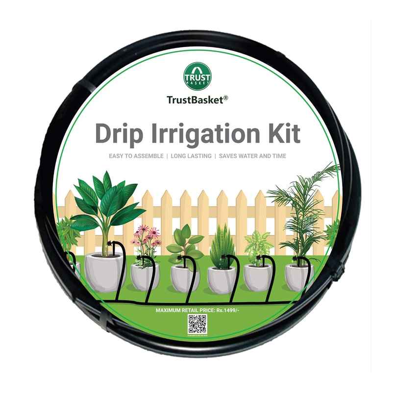 TrustBasket Drip Irrigation Kit | Watering System for Home Garden & Pots - Multicolor TrustBasket Drip Irrigation Kit | Watering System for Home Garden & Pots - Multicolor