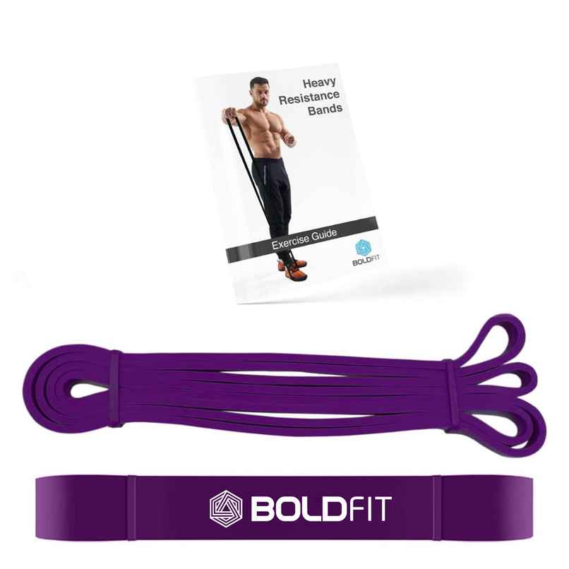 Boldfit Natural Rubber Heavy Resistance Band for Workout | Purple |30-45 kg