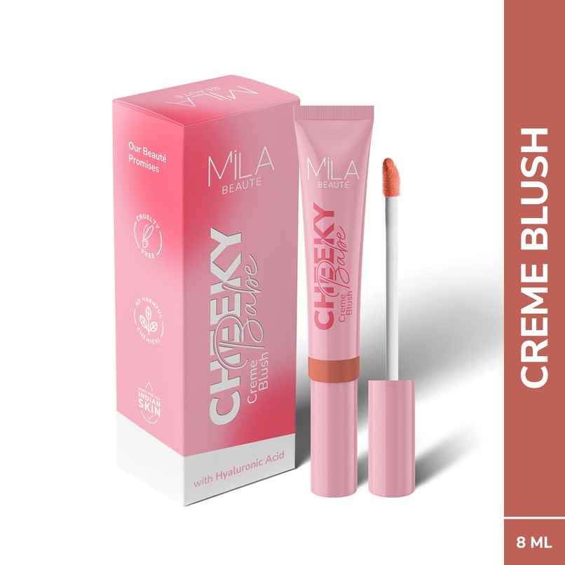 Mila Beaute Cheeky Babe Cream Blush I Hyaluronic Acid I Wand I Highly Pigmented | Peach Time