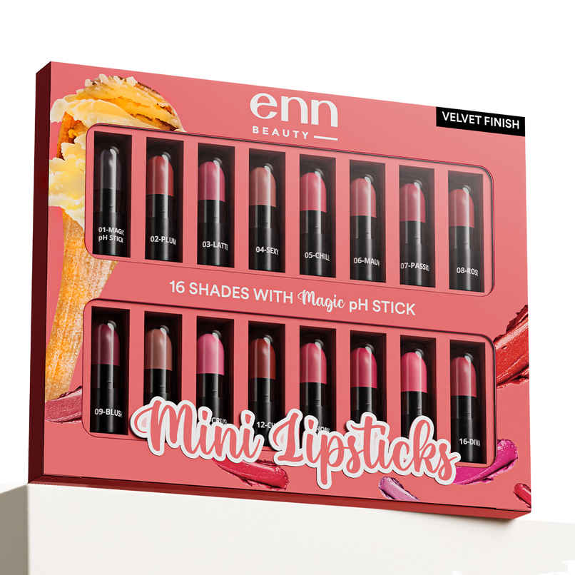 ENN Beauty Mini Lipstick Kit | pH Color Changing Lipstick | Set of 16
