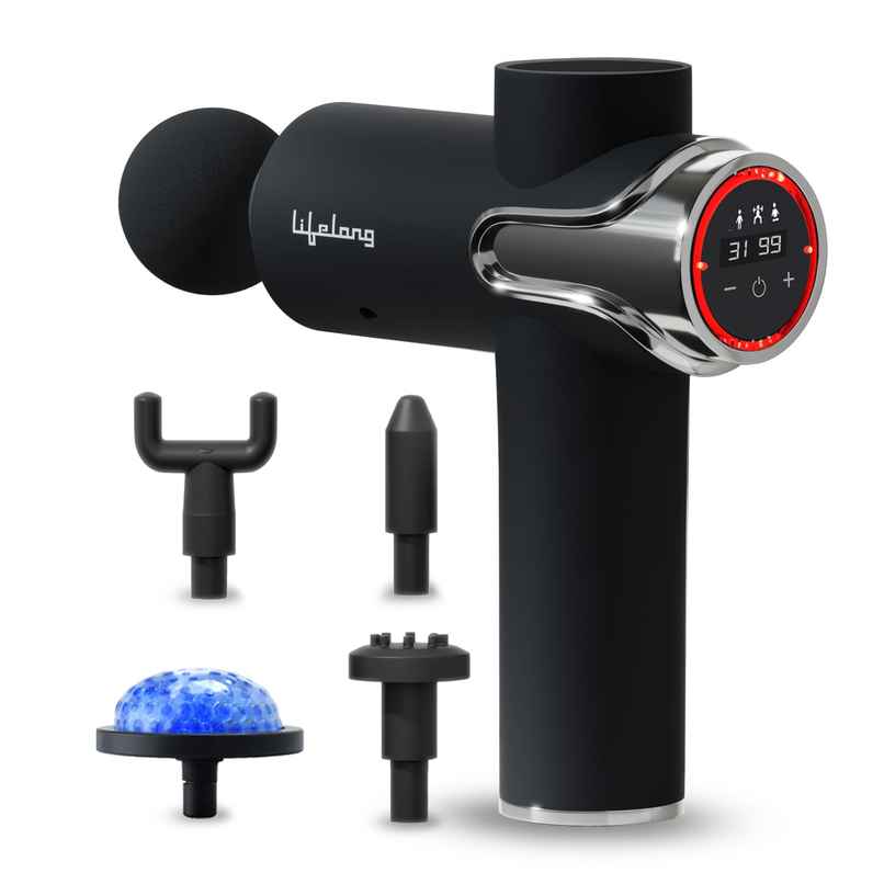 Lifelong Gun Massager for Pain Relief with Cold Compression & 99 Speed Settings - Rechargeable Lifelong Gun Massager for Pain Relief with Cold Compression & 99 Speed Settings - Rechargeable