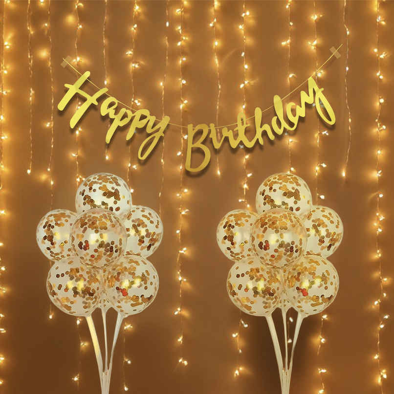 Birthday Decoration Items Kit | Banner, Ribbon, Confetti Balloons & LED Light | Party Propz Birthday Decoration Items Kit | Banner, Ribbon, Confetti Balloons & LED Light | Party Propz