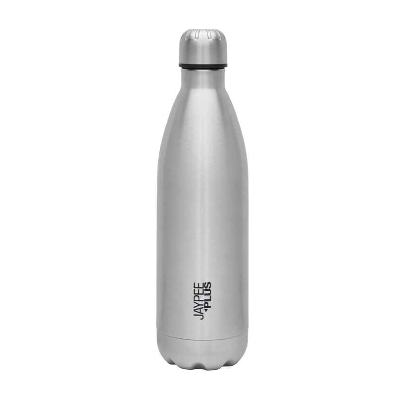 Jaypee Plus Alpha ISI Certified Stainless Steel Insulated Hot & Cold Water Bottle | Silver | 1L