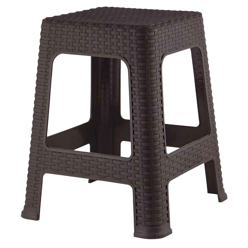 Kuber Industries Plastic Sitting Stool | Bedroom | Kitchen | Living Room | Brown