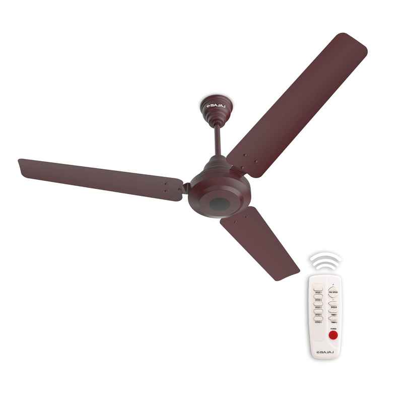 Bajaj Energos 12DC5R Silent BLDC Ceiling Fan, 1200mm, Remote Control, 5-Stars Rated, Red