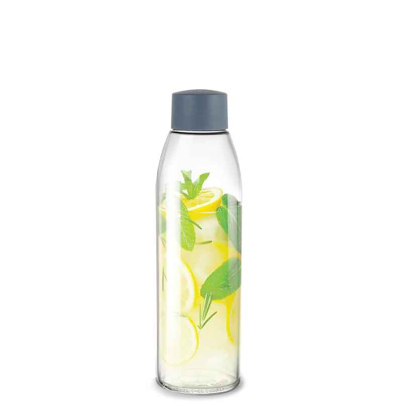 Cello Glass Hydra 900 Fridge Water Bottle with Plastic Cap, Break Resistant | Assorted - 875 ml