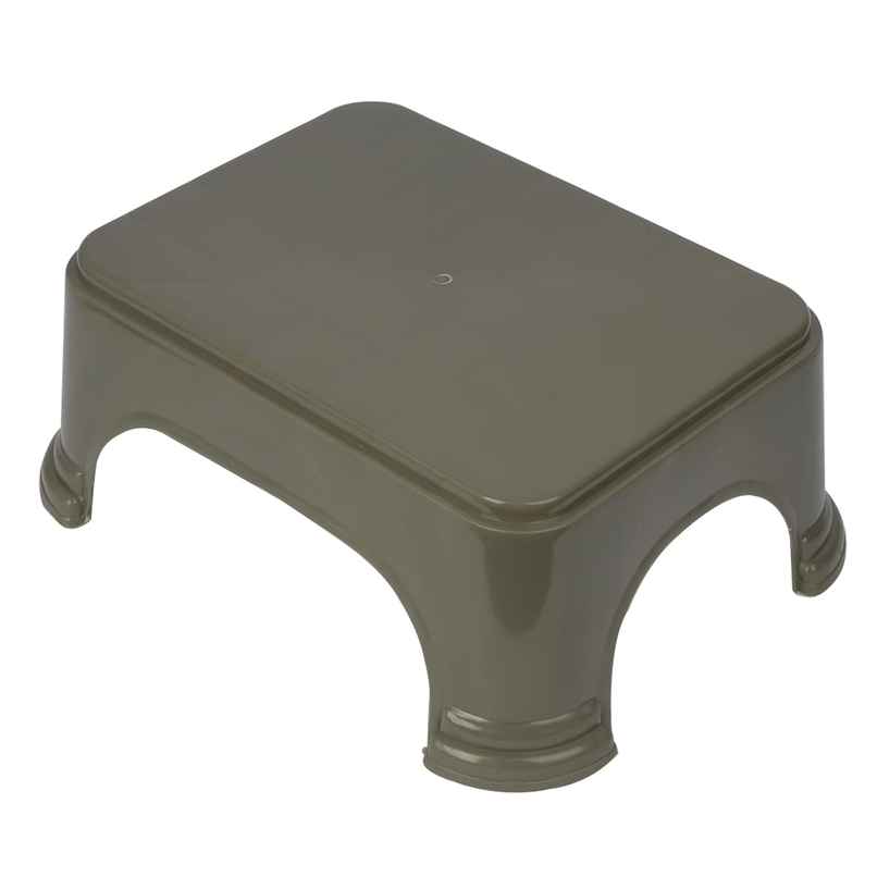 Kuber Industries Plastic Disney Team Square Bathroom Stool|P6|Gray