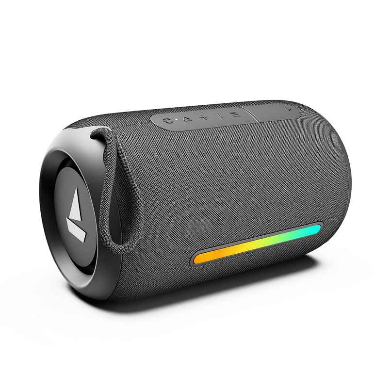 boAt Stone Stone 358 Pro w/ 14W Bluetooth Speaker Signature Sound, Up to 12 Hours Playback, RGB LEDs, TWS Feature, Built-in Mic, BTv5.3, Free Music Streaming on JioSaavn Bluetooth Speaker - Raging Black