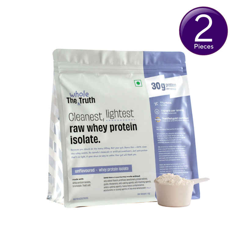 The Whole Truth Unflavoured Whey Protein Isolate (30g Protein Per Scoop) Combo