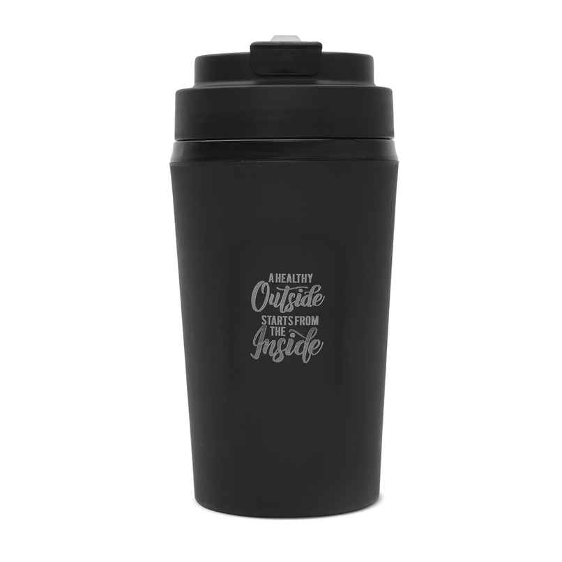 Jaypee ZIPSIP PU Insulated Stainless Steel Coffee Tumbler | Hot & Cold | Black | 385 ml