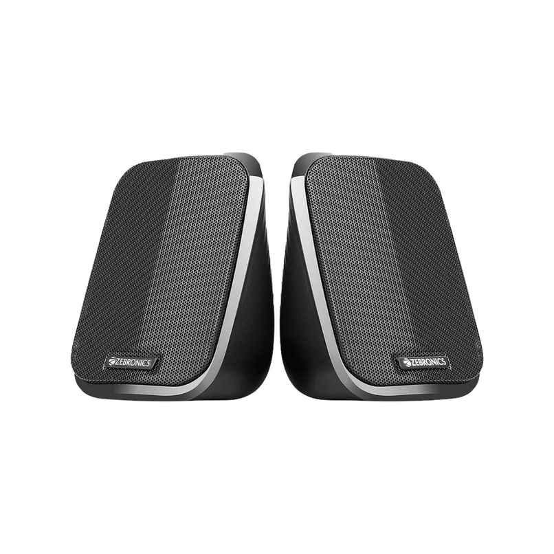 Zebronics Fame 5 Watts 2.0 USB Computer Speakers, USB Powered, AUX, Volume Control Pod for PC, Laptops, Desktop - Black