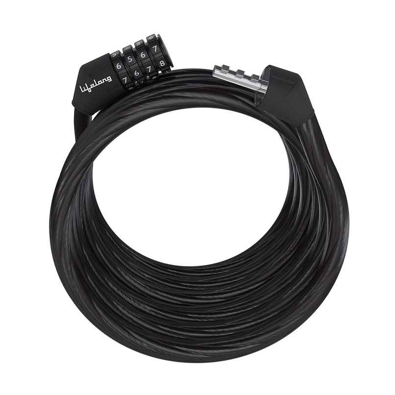 Lifelong LLNML01 Multipurpose 4 Digit Numeric Cable Bike/Bicycle Helmet Lock - 1.8 ft
