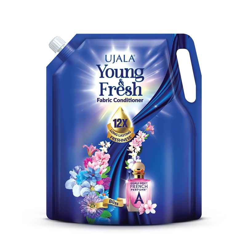 Ujala Young & Fresh Bliss Fabric Conditioner Pouch with Long-Lasting French Perfume Fragrance