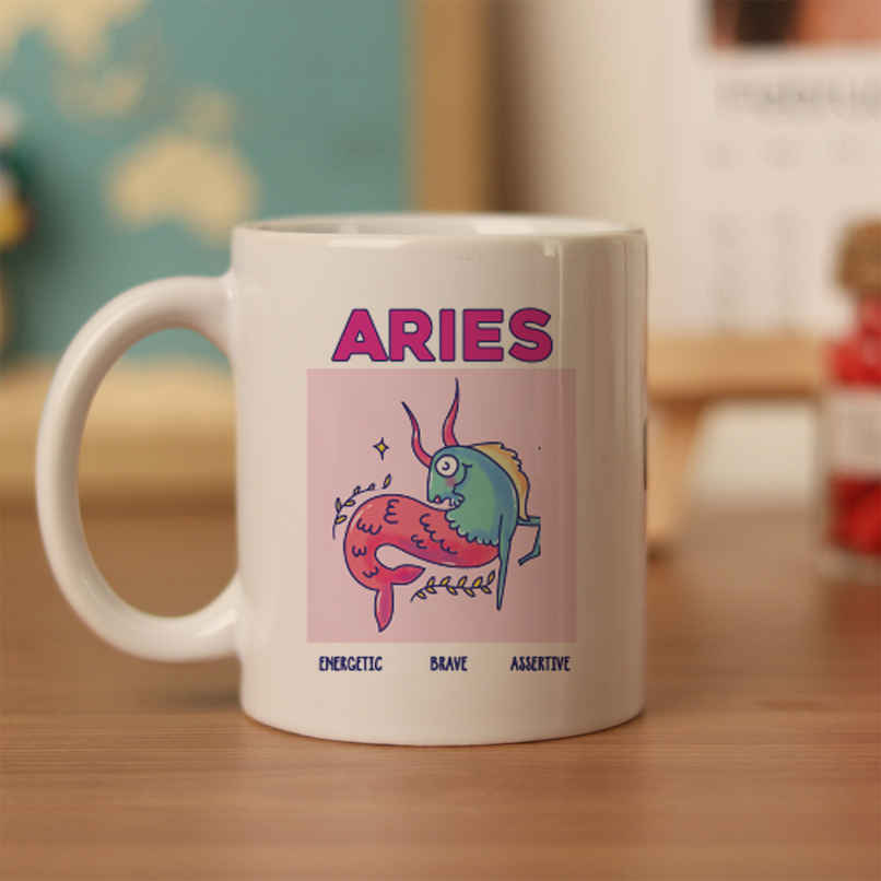 Happy Mail Aries Zodiac Mug