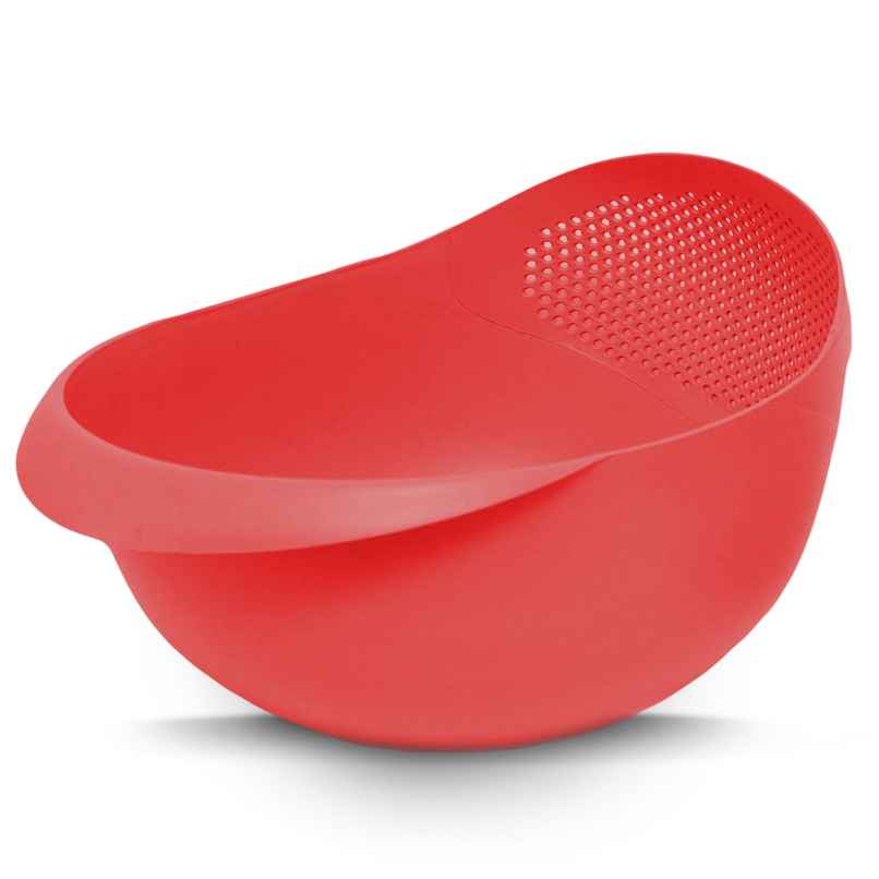 Frenchware Plastic Colander Bowl, Food-Grade Plastic, BPA-Free, Dishwasher-Safe - Red