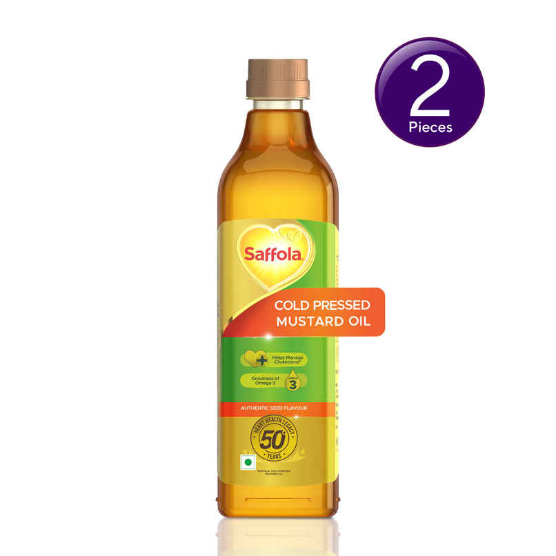 Saffola Cold Pressed Mustard Oil | 100% Cold Pressed Mustard Seed Oil | Helps Manage Cholesterol Combo Saffola Cold Pressed Mustard Oil | 100% Cold Pressed Mustard Seed Oil | Helps Manage Cholesterol Combo