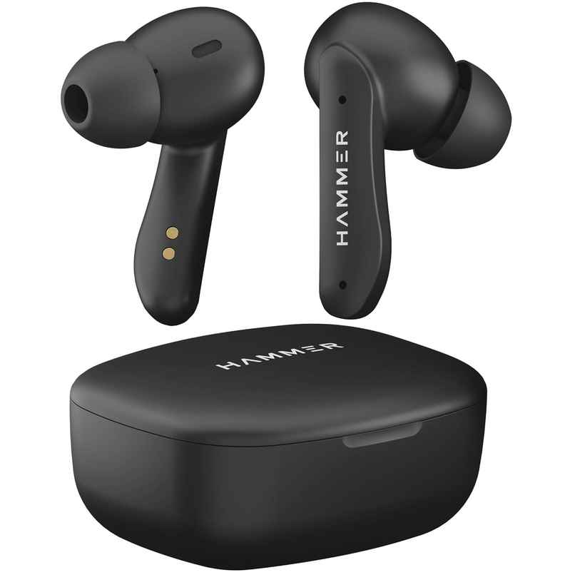 Hammer Solitude Enc Bluetooth Earbuds With Upto 22H Playtime, Fast Charging Type-C - Truffle Black