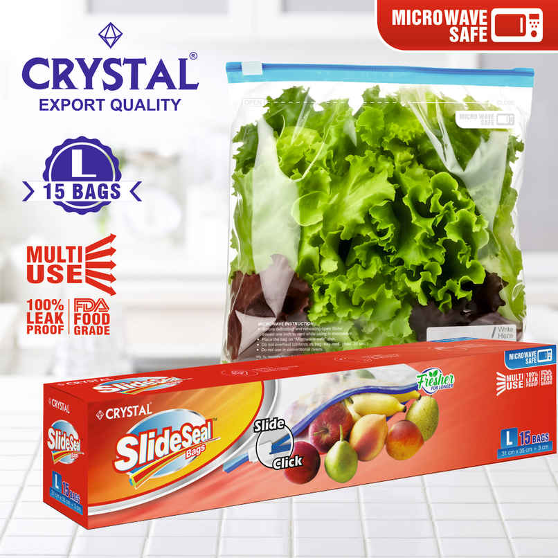 Crystal Large Slide Seal Bag Crystal Large Slide Seal Bag