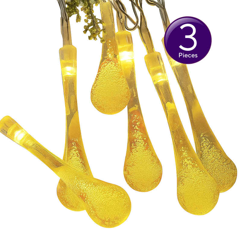 Quace Crystal Rain Drop Warm White String Light Combo 